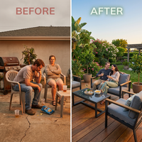 Solterra Luxe Outdoor Lounge Set — Before & After