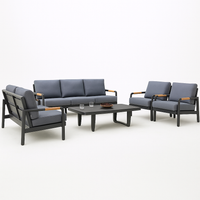 Outdoor Lounge Set Built for Premium Entertaining, Powder-Coated Aluminum, All-Weather Cushions, Coffee Table