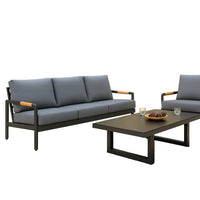 Outdoor Lounge Set Built for Premium Entertaining, Powder-Coated Aluminum, All-Weather Cushions, Coffee Table